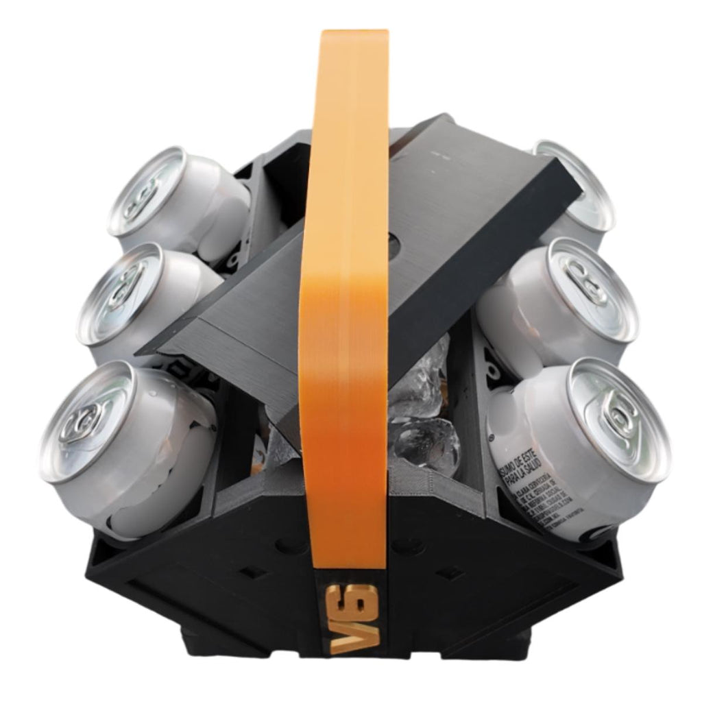 Hielera V6, Portalatas de bebidas, Insiparada en Motor V6