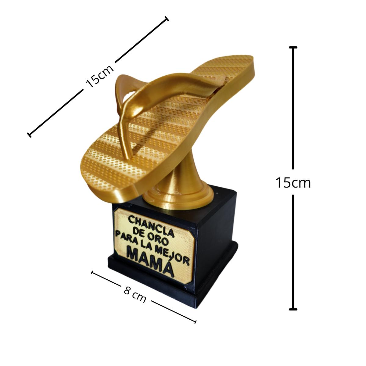 Chancla de oro, Trofeo 15 cm, para la mejor Mamá