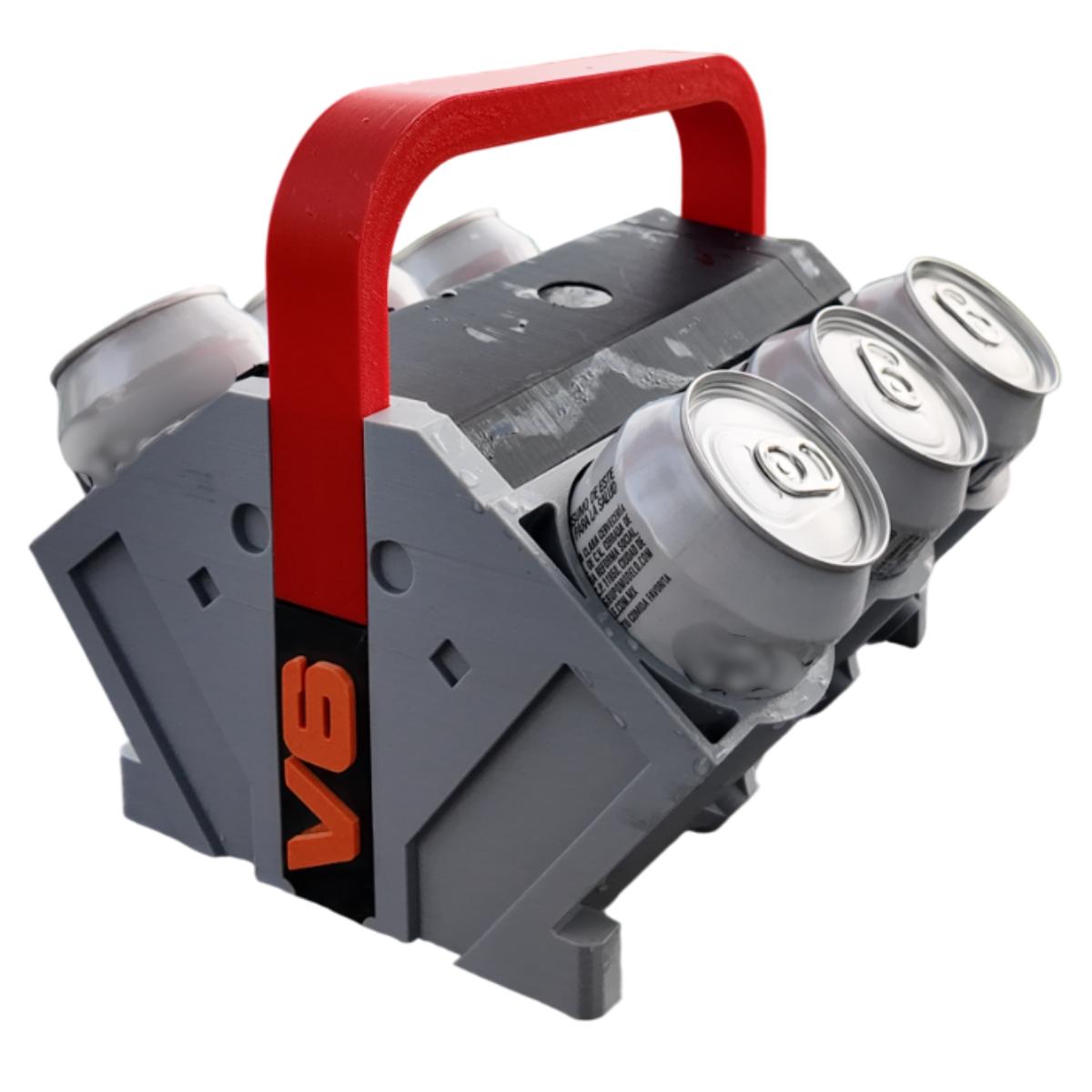 Hielera V6, Portalatas de bebidas, Insiparada en Motor V6