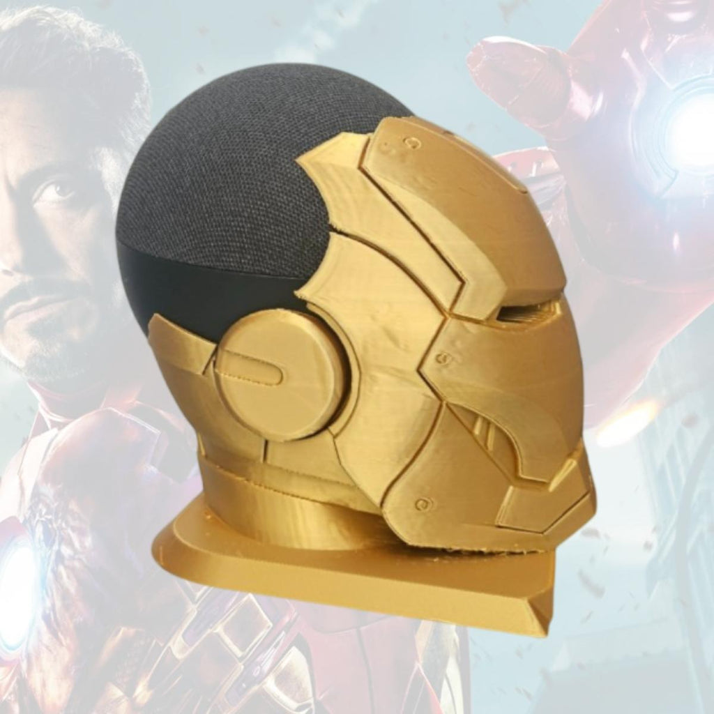 Soporte para Alexa Echo Dot, Súper Heroe, Dorado