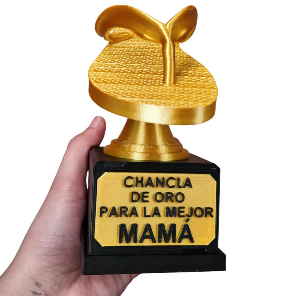 Chancla de oro, Trofeo 15 cm, para la mejor Mamá