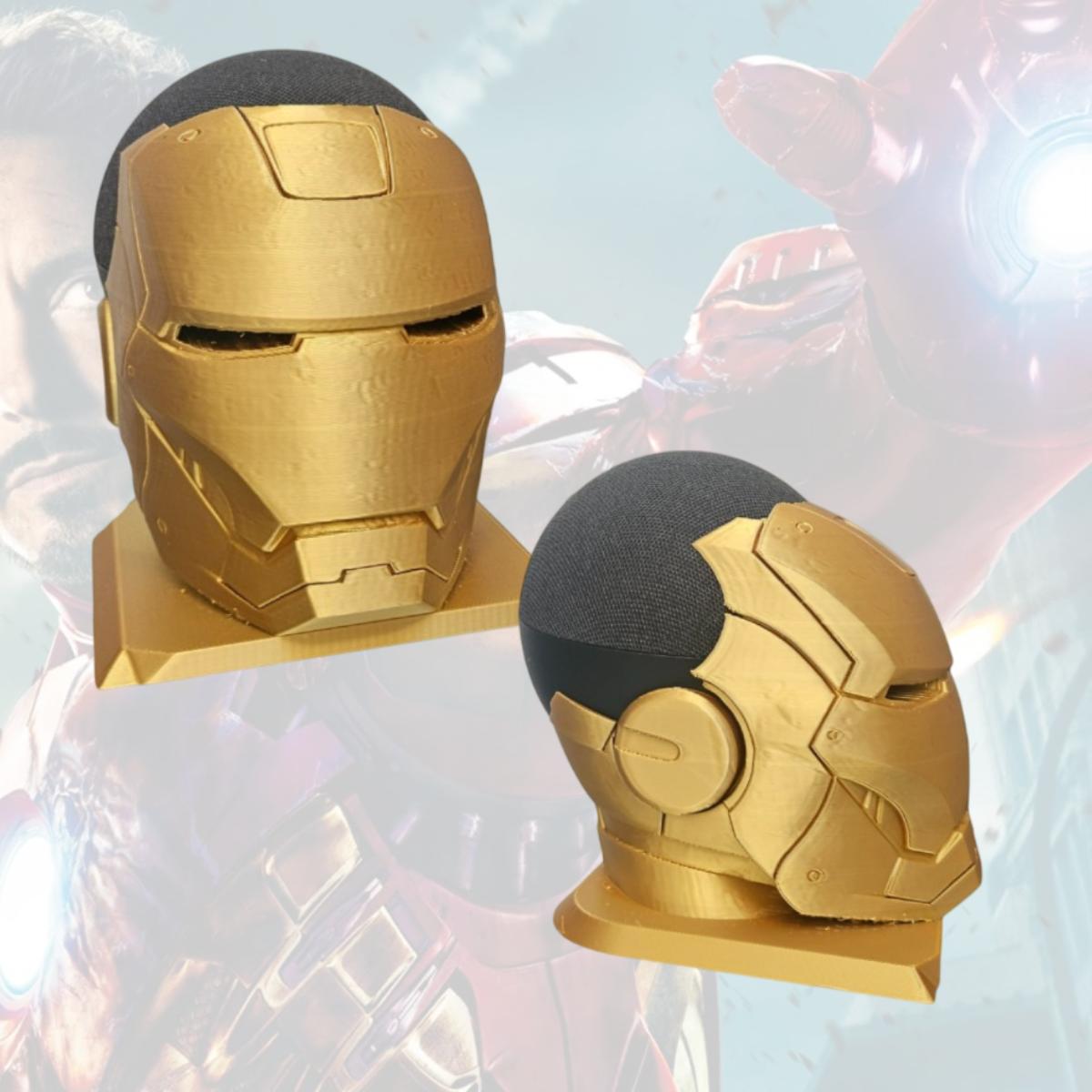 Soporte para Alexa Echo Dot, Súper Heroe, Dorado