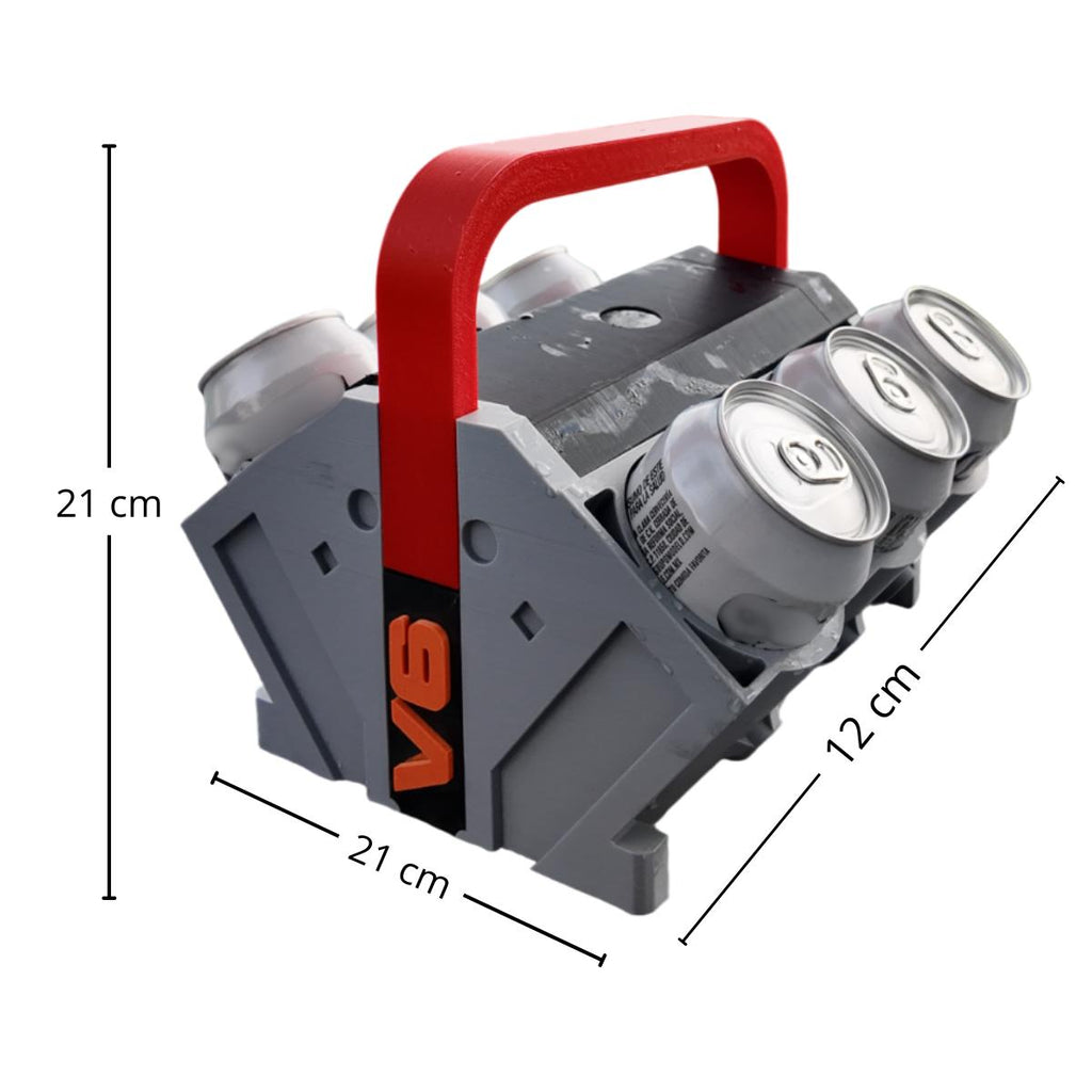 Hielera V6, Portalatas de bebidas, Insiparada en Motor V6