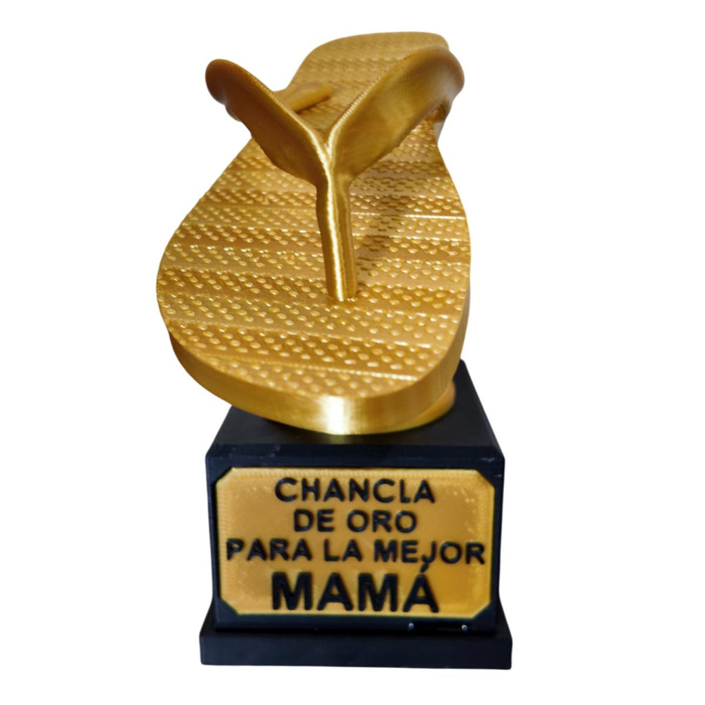 Chancla de oro, Trofeo 15 cm, para la mejor Mamá